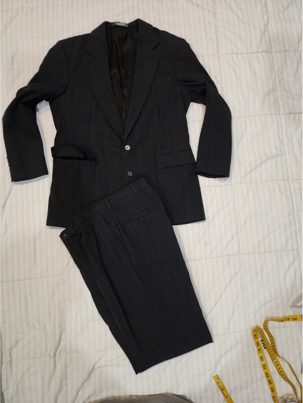 Merona Bandle Jacket Men's SZ L  Black Suit Coat PANT 34/34 Slim Fit Corte Ceñid